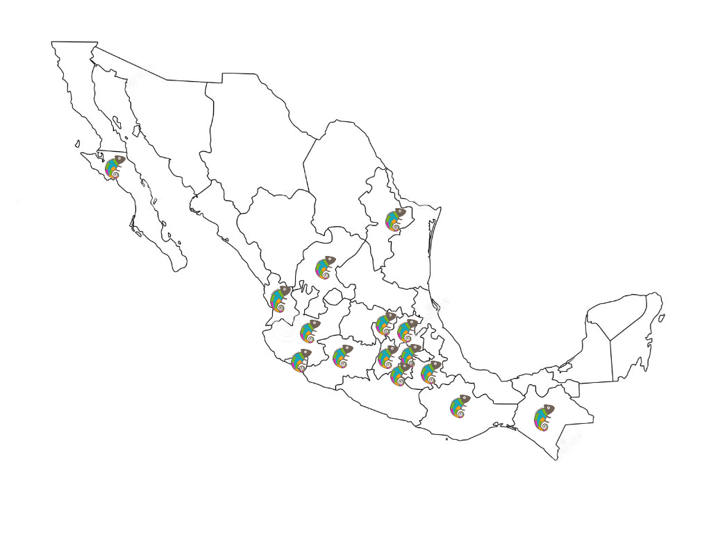 Mapa de expansión por la República Mexicana